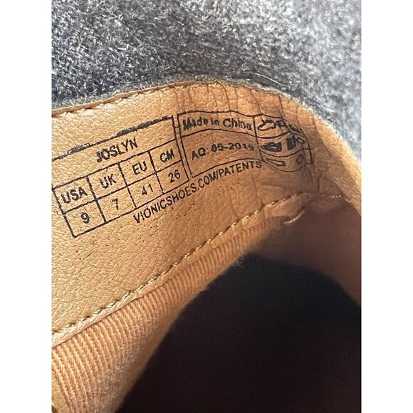 Vionic Joslyn Women's Bootie Biker Ankle Side Zip Heel Boot Leather Gray 9 Shoes - Picture 7 of 13